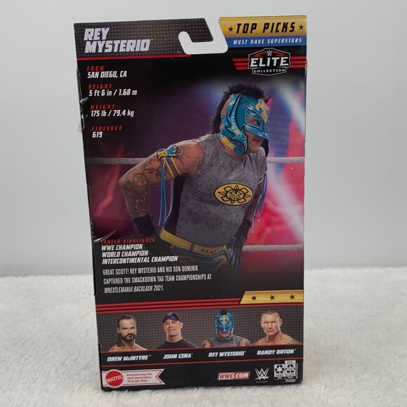 WWE 2022 Elite Collection 6" Rey Mysterio Wrestling Figure Blue Grey Top Picks - Picture 3 of 7